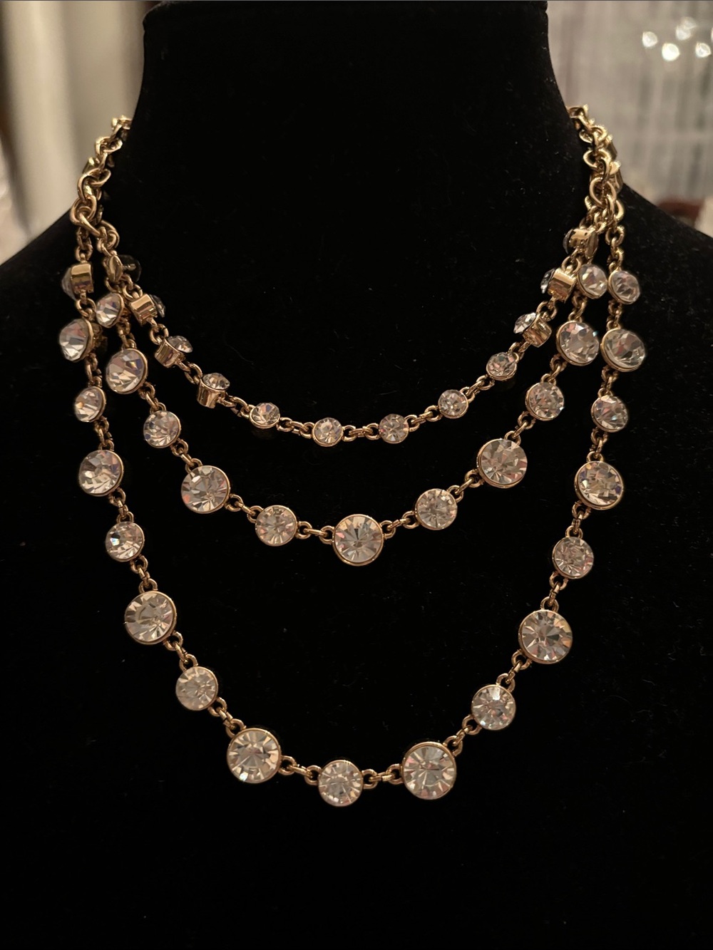 JCrew Gold-Tone Multi-Strand Crystal Necklace - Women Jewelry NWT